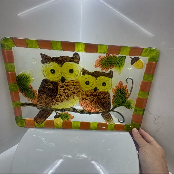 Embossed Owl Decorative Serving platter - Picture 2 of 7